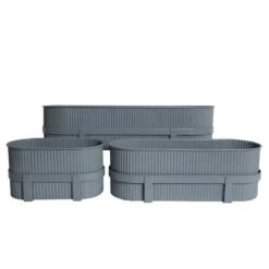 Blomlåda I Plåt 3-pack, Grå