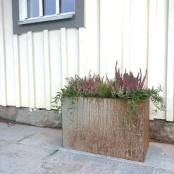 Kruka Corten Utan Botten 45x75x55 Cm -Hot Sale Wexthuset Store utekruka corten rost 45x75x55 vid husvagg 1
