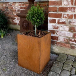 Kruka Corten Med Botten 30x30x40 Cm -Hot Sale Wexthuset Store utekruka corten rost i uteplats