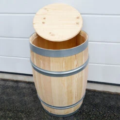 Vattentunna I Trä Med Lock, 115 L